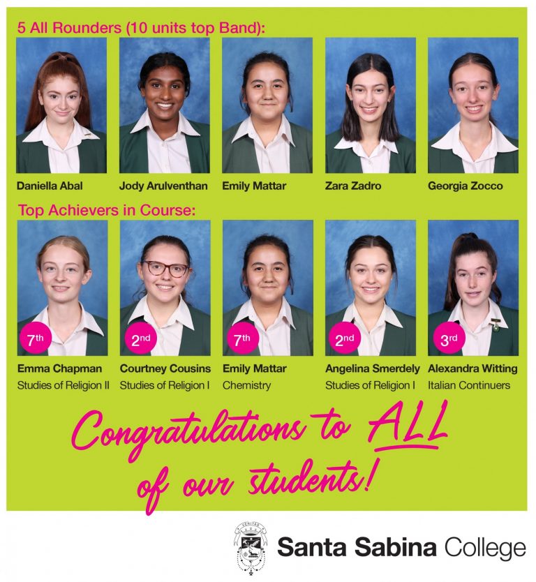 Top Catholic School in NSW HSC 2018 Santa Sabina College